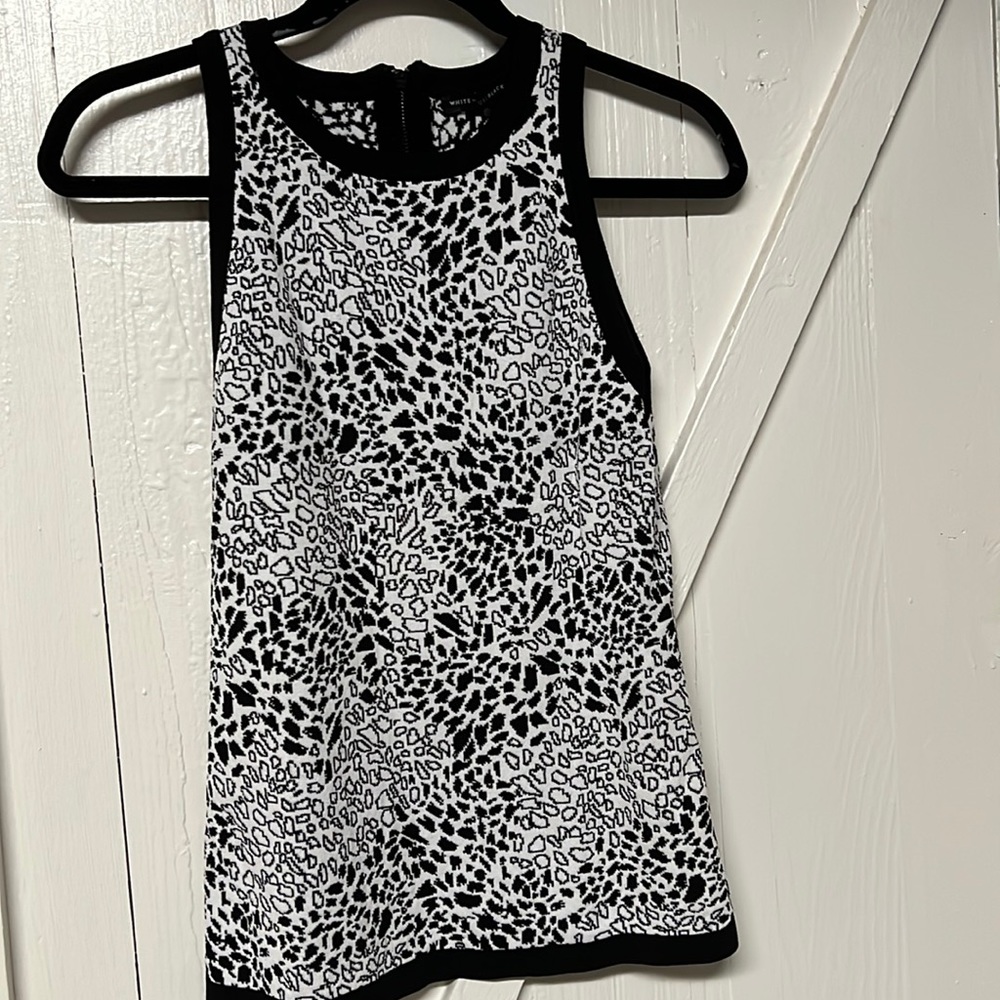 White House Black Market black and white sleeveless top